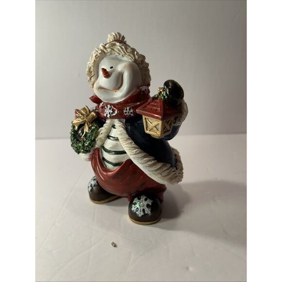 Set of 3 Hand Painted Snowmen Figurines Christmas Winter Decor 6" Tall - Picture 13 of 16